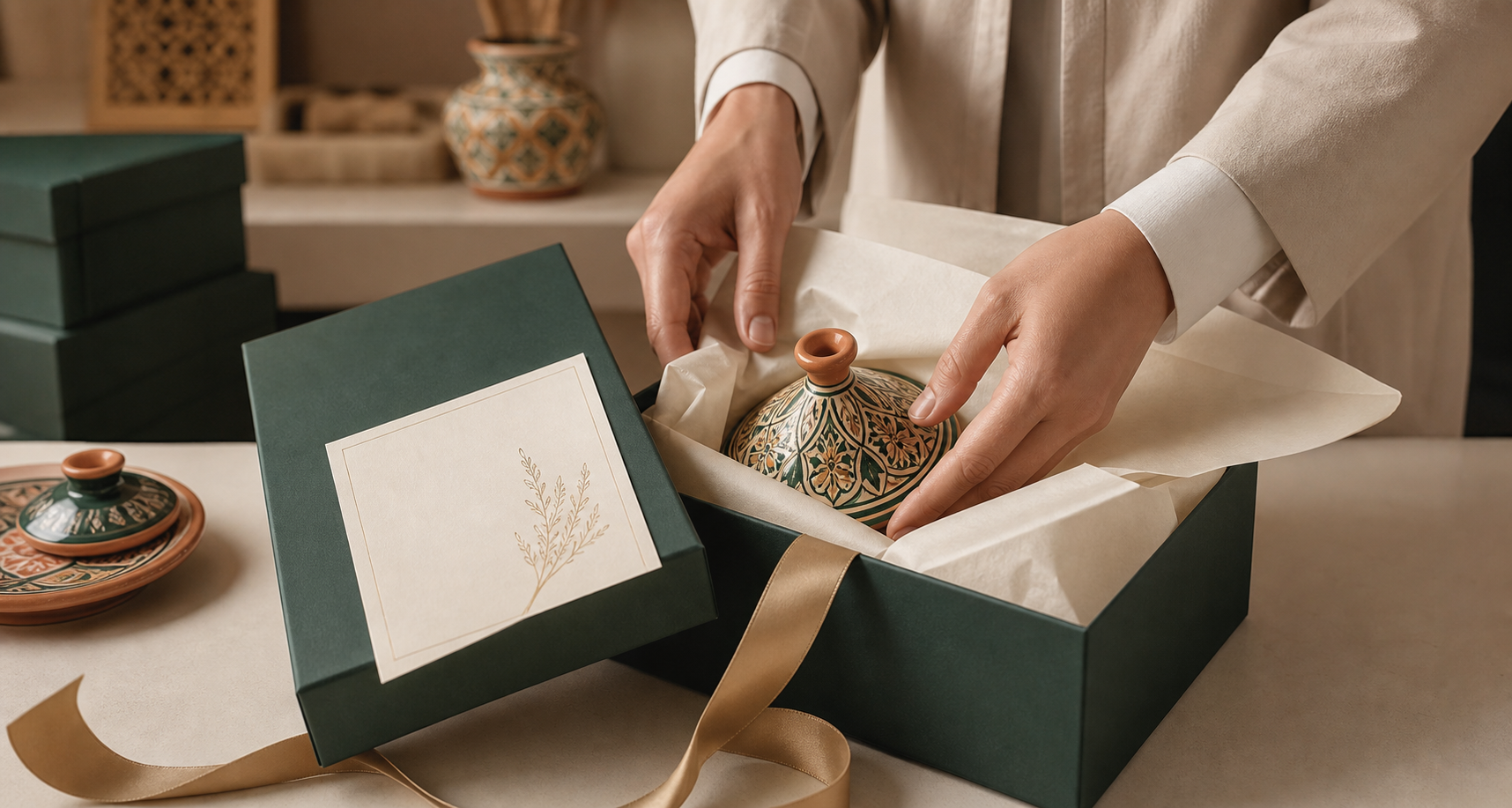 Préparation soignée d’un packaging premium